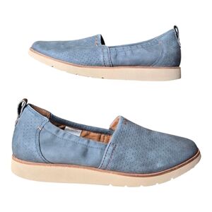 Cobb Hill Womens Navy Blue Leather Suede Laci Everyday Slip On Shoes Size 7